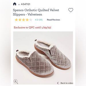 Spenco orthotic quilted velvet slippers